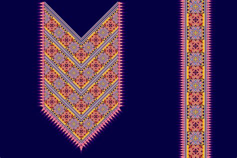 Geometric Ethnic Neckline Embroidery Pattern Design Aztec Fabric