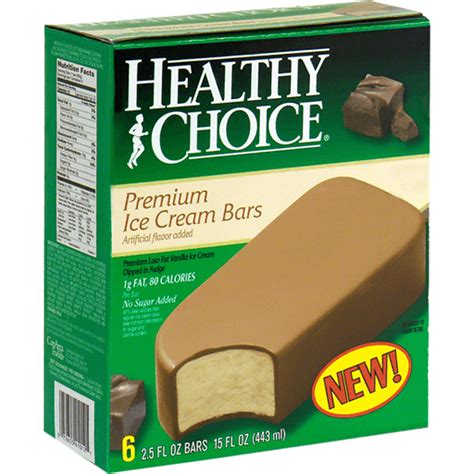 Healthy Choice Premium Ice Cream Bars, Vanilla Ice Cream Dipped In ...