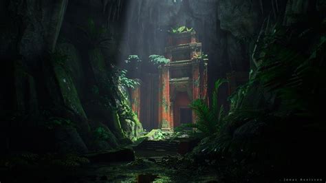 Artstation Ue Lost Temple Ruins Jonas Axelsson Temple Ruins