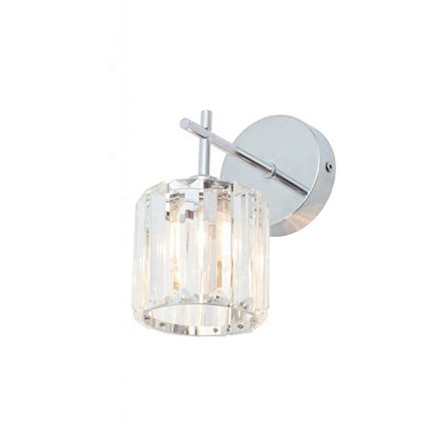 Forum Lighting Spa 33932 Chr Pegasi Single Light Bathroom Wall Fitting In Chrome And Crystal