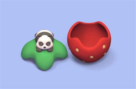 3d File Panda Strawberry Pot 🐼 ・model To Download And 3d Print・cults