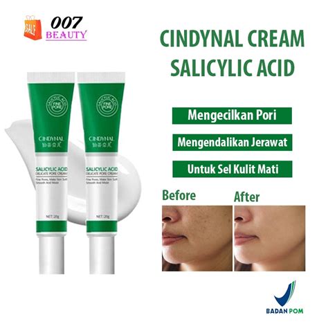 Jual BPOM CINDYNAL Cream Pori Wajah Jerawat Salicylic Acid 20ml