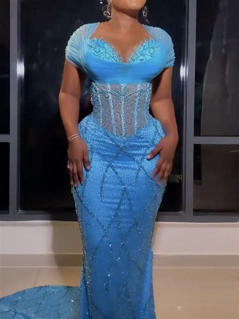 Asoebi Plus Size Elegant Evening Dress