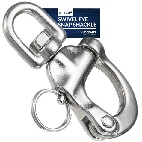 Five Oceans 2 3 4 Swivel Eye Snap Shackle Quick Release Bail Rigging