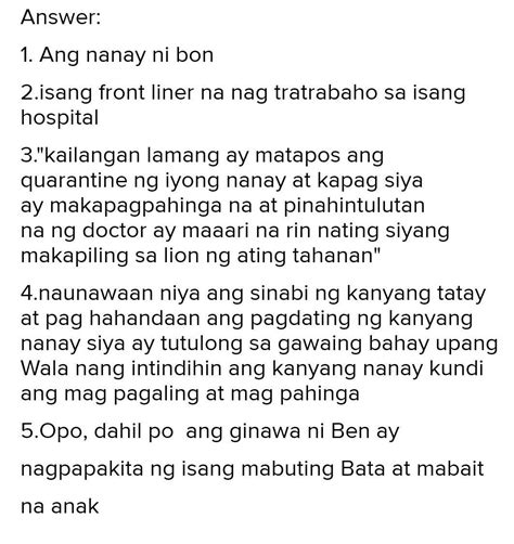 Pagyamanin Basahin Ang Sumusunod Na Kuwento At Sagutin Ang Mga Sumunod