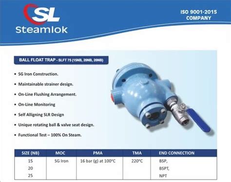 Sg Iron Ductile Iron Medium Pressure Steamlok Ball Float Steam Trap Valve Size 1 2 Inch Size