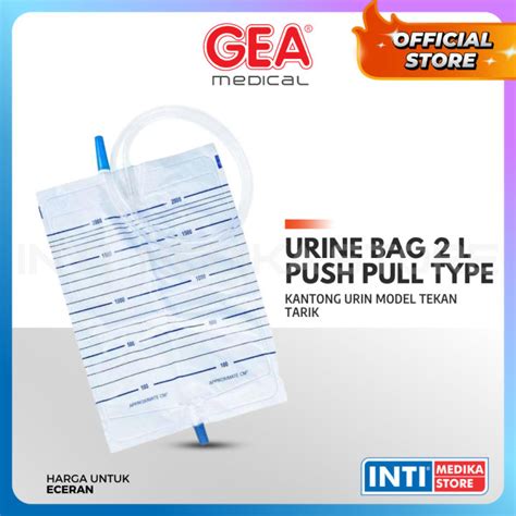 GEA Urine Bag 2 L Push Pull Type Kantong Urin Model Tekan Tarik