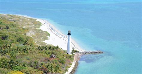 Cape Florida Lighthouse At Key Biscayne In Miami