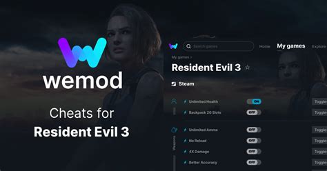 Resident Evil 3 Cheats and Trainers for PC - WeMod