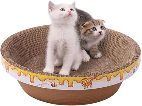 Amazon DULRLLY 13 Inch Cat Scratcher Bowl Bed Round Shape Cat