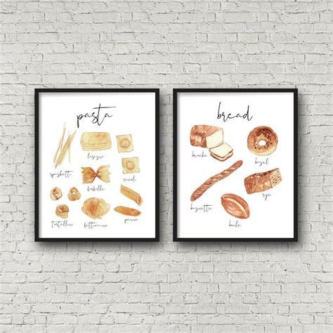 Printable Kitchen Decor Bread Wall Art Kitchen Wall Art Etsy Etsy