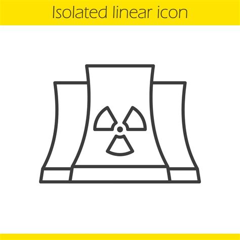 Lineaire Pictogram Van Een Kerncentrale Dunne Lijn Illustratie