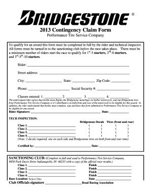 Fillable Online Contingency Claim Form Fax Email Print Pdffiller