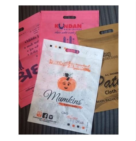 Handle Type D Cut Printed Non Woven Promotional Bags Capacity