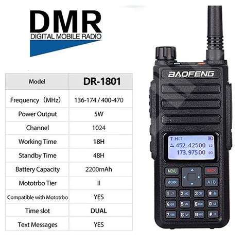 Baofeng Dr Uv Digital Walkie Talkie Vhf Uhf Dual Band Dmr Tier