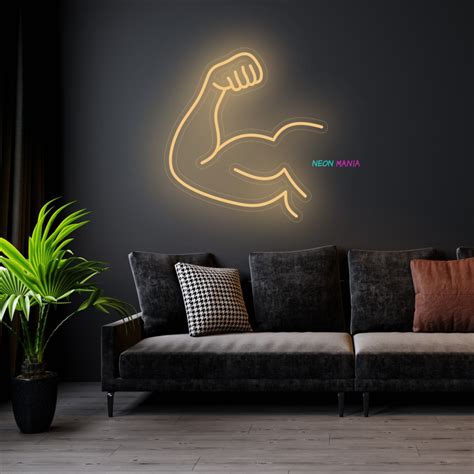 Arm Muscles Neon Sign, Biceps Led Neon, Gym Led Light, Workout Light ...