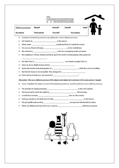 Free Reflexive Pronouns Worksheet Pdf Download Free Reflexive Pronouns