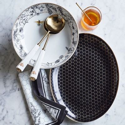 Marble Honeycomb Round Cheese Board With Honeycomb Cheese Knives