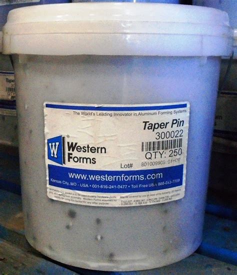 Western Forms Hht Taper Pins 250 Per Bucket 8330004 Kuhlman Direct