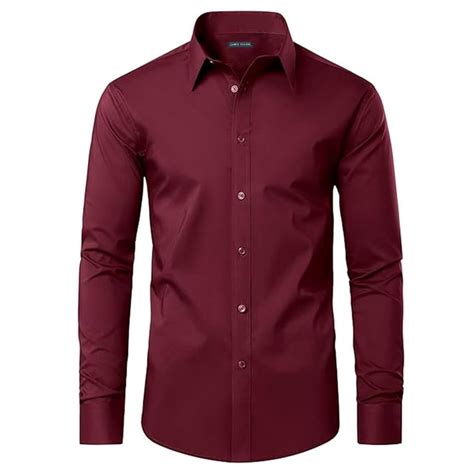 Men S Long Sleeve Slim Fit Dress Shirts S 2xl