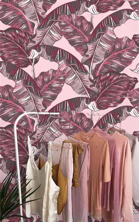 Pink Banana Leaves Wallpaper