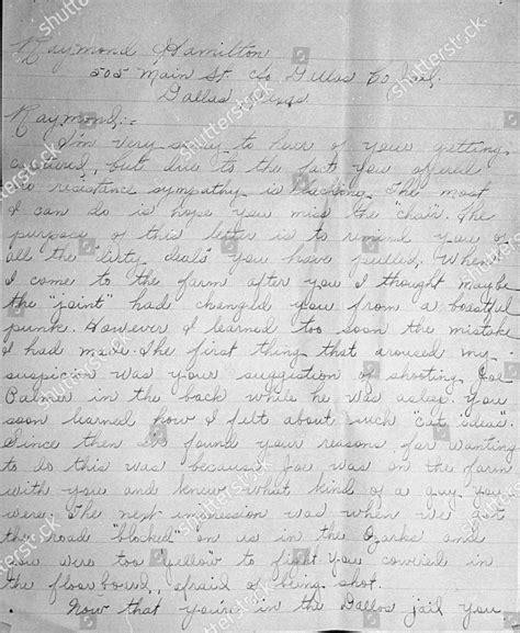 View Showing Letter Clyde Barrow Raymond Editorial Stock Photo - Stock