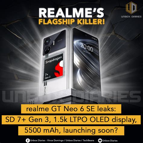 Realme Gt Neo Se Leaks Sd Gen K Ltpo Oled Display Mah