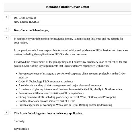 Insurance Broker Cover Letter Velvet Jobs