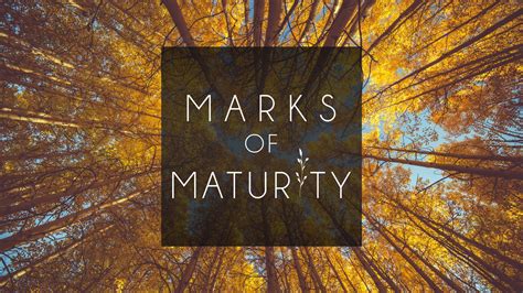 Marks Of Maturity Divine Truth Christian Center