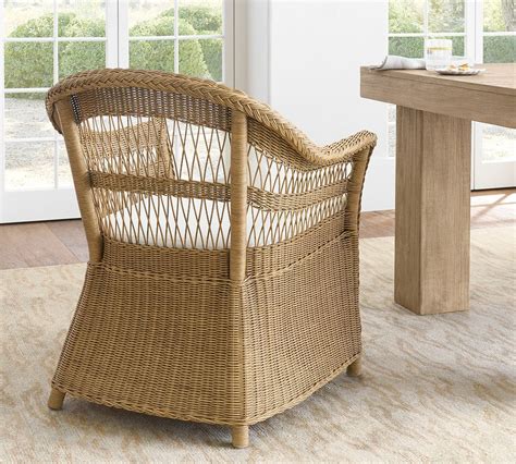 Bellevue Rattan Dining Armchair Pottery Barn