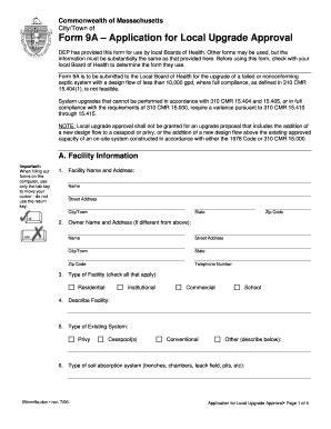 Fillable Online Form 9A Application For Local Upgrade Approval Fax