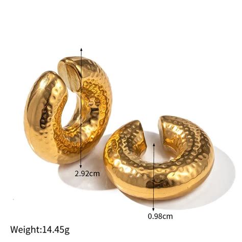 Stud HUANZHI Stainless Steel Thick Cylindrical Tube Hollow Earrings For