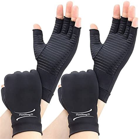 2 Pairs Copper Arthritis Gloves For Women Compression Gloves For Men