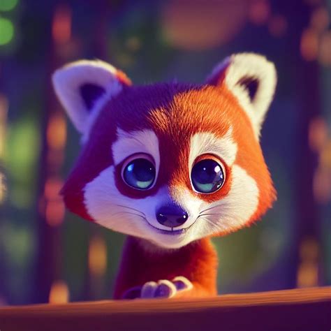 Panda vermelho bebê fofo ou personagem de panda menor 3d renderização