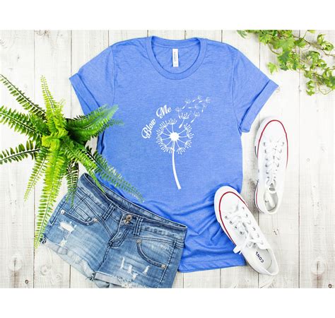 Dandelion T Shirt For Women Blow Me Shirt With Dandelions Etsy