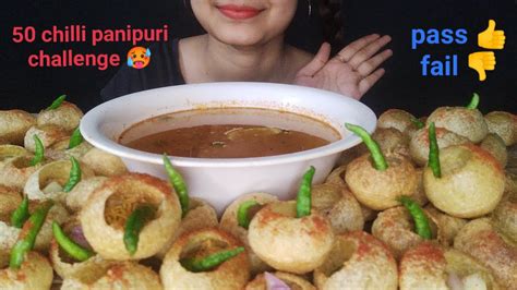 Asmreating Extreme Spicy🔥50 Panipuri Challenge🌶️ I Chilli Panipuri I