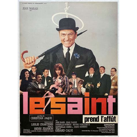 Affiche de film entoilée française de LE SAINT PREND L AFFUT 60x80 cm