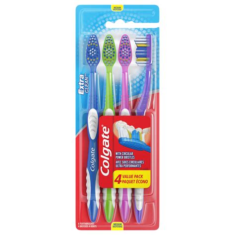 Colgate Colgate Extra Clean Flexible Grip Toothbrush Medium 4 Count