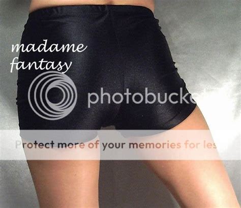 Sexy Black Shiny Spandex Shorts Hot Pants Madame Fantasy