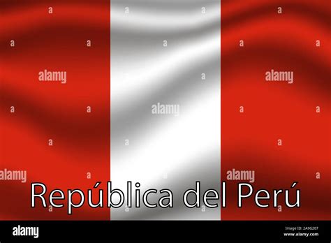 Beautiful national flag of Republic of Peru. original colors and ...