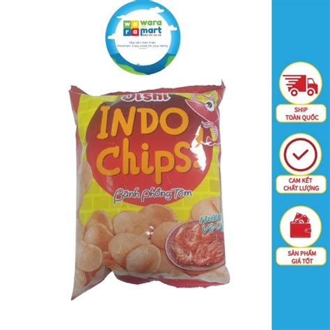 Bim Bim Oishi Snack Indo Chips Bánh Phồng Tôm Hương Vị Cay Gói Lớn 32 G