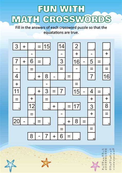 Free Printable Math Crossword Puzzles We Offer A Variety Of Number ...