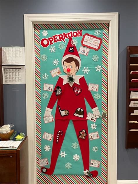 Operation Game Elf On The Shelf Door Decorating Contes Christmas Door Decorating Contest