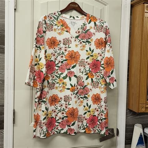 Vicki Wayne Tops Vicki Wayne Orange Yellow Floral Resort Wear Size