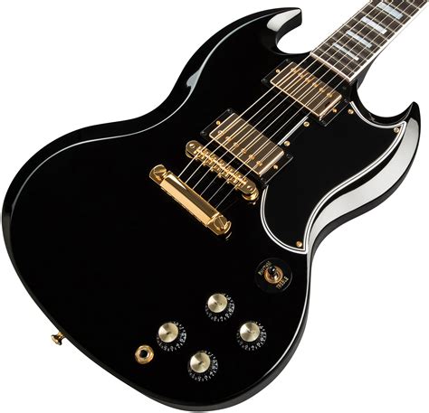 Gibson Custom Shop Sg Custom 2 Pickup Ebony Double Cut E Gitarre