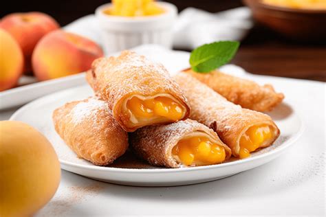 Peach Cobbler Egg Rolls