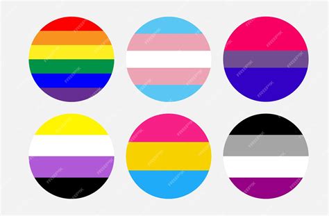 Premium Vector Sexual Orientation Flags In Circle Shape Vector Illustration Isolated On White