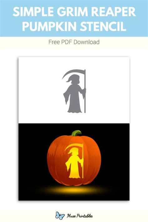 Printable Grim Reaper Pumpkin Stencil Printable Kids Entertainment