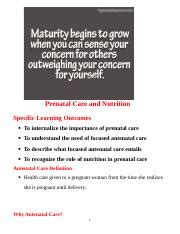 Prenatal Care Nutrition Doc Prenatal Care And Nutrition Specific