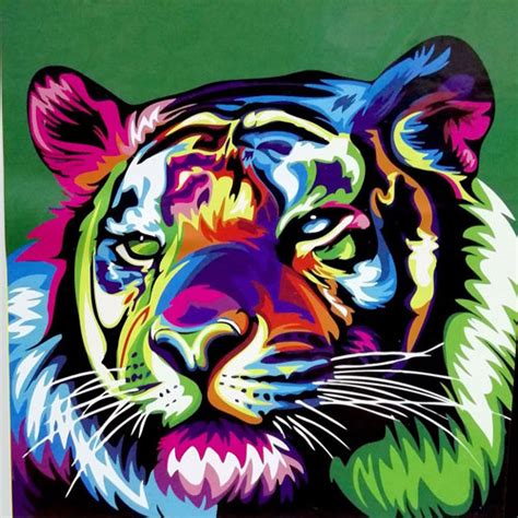 Arte Por N Meros X Cm Tigre De Colores Lumen